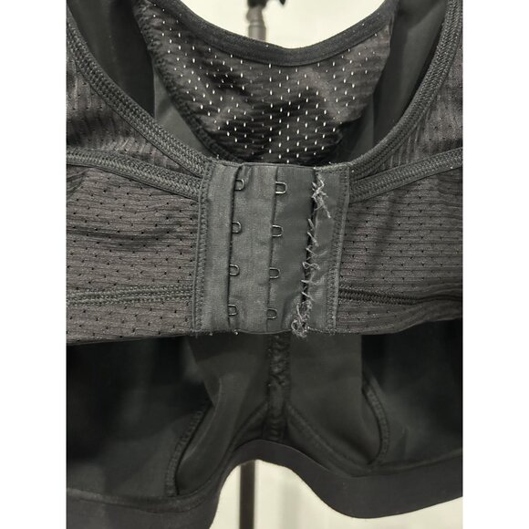 Glamorise Sport Elite Performance Black Sports Bra Hook Eye Back Closure Sz 50G - Picture 6 of 10